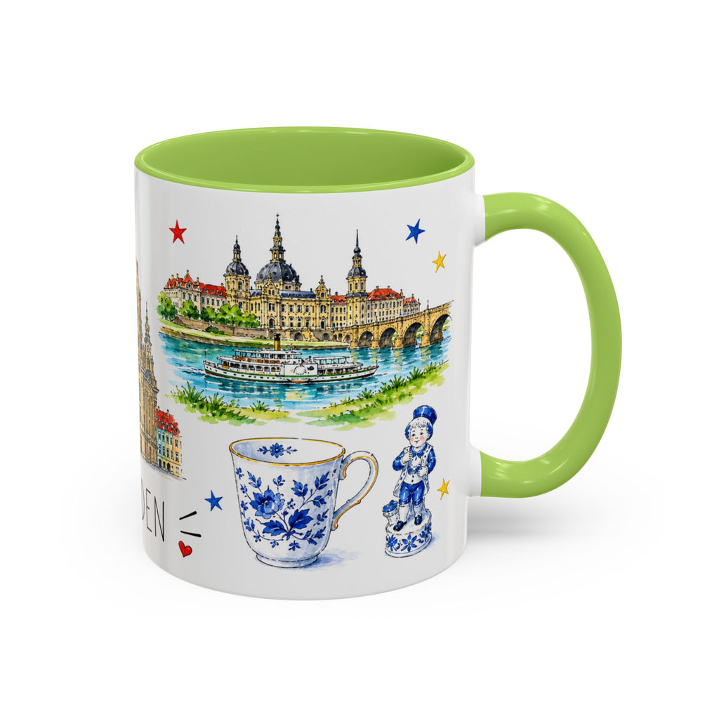 Dresden Illustrated Travel Mug | City Souvenir Accent Coffee Mug | 11oz 15oz Ceramic Cup