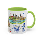Dresden Illustrated Travel Mug | City Souvenir Accent Coffee Mug | 11oz 15oz Ceramic Cup