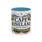 Cape Winelands Coffee Mug | Travel Destination Souvenir Gift | Accent Color Ceramic 11oz 15oz