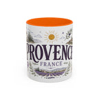 Provence Coffee Mug | Travel Destination Souvenir Gift | Accent Color Ceramic 11oz 15oz