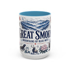 Great Smoky Mountains Coffee Mug | National Park Hiking Gift | Accent Color Ceramic 11oz 15oz