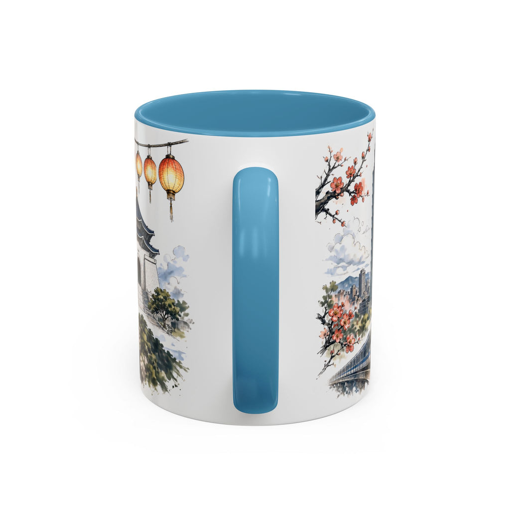Taipei Coffee Mug | Taiwan Travel Souvenir | Vintage Illustrated City Gift | 11 oz 15 oz Accent Mug