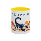 Scorpio Zodiac Coffee Mug | Scorpion and Desert Design | Astrology Birthday Gift | 11 oz 15 oz Ceramic Accent Mug