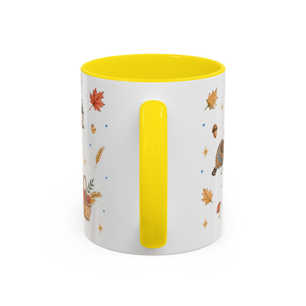 Thanksgiving Turkey Mug | Friendly Woodland Watercolor Gift | Autumn Accent Cup 11oz 15oz