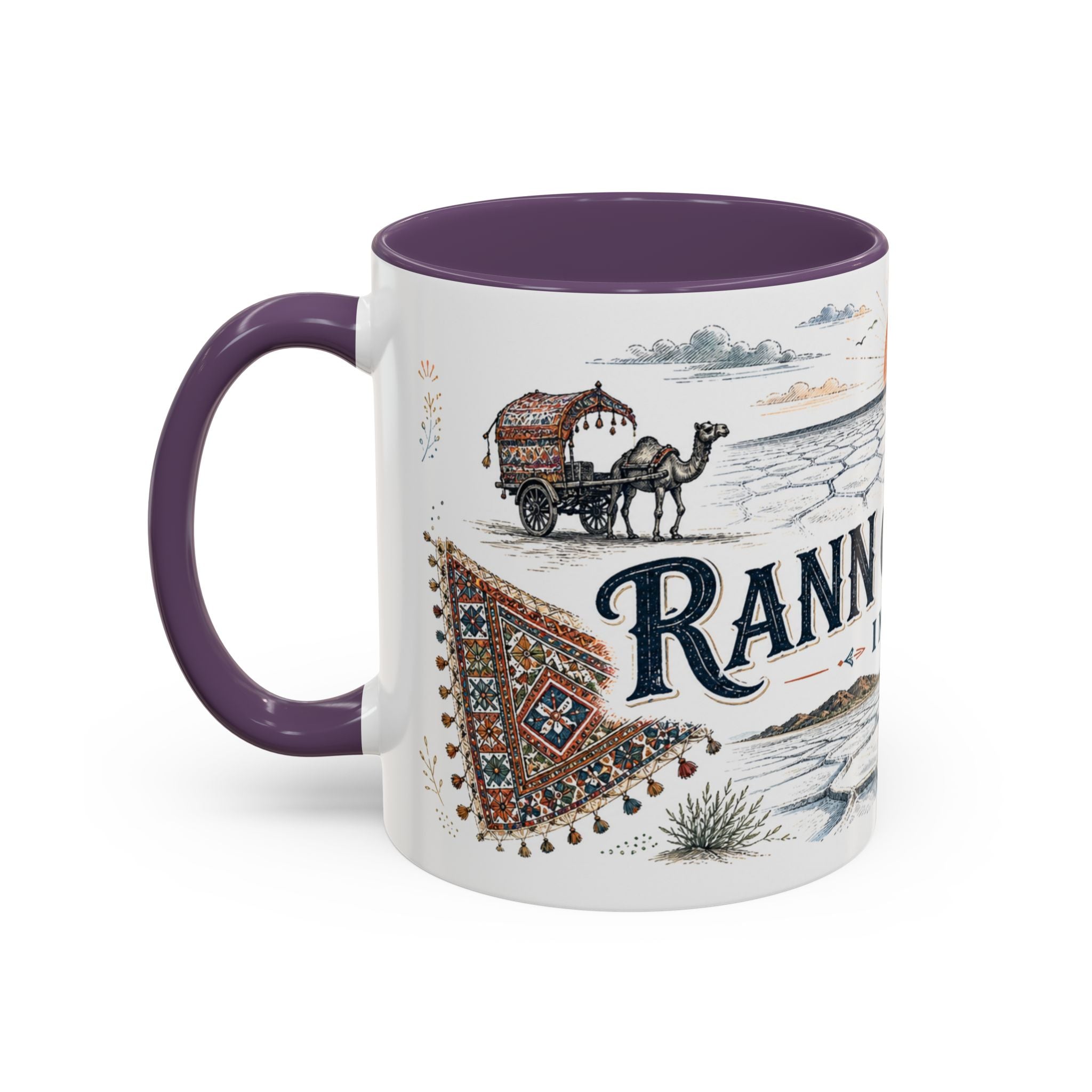 Rann of Kutch Mug, India Travel Souvenir, Bucket List Gift, Accent Ceramic Coffee Mug 11oz 15oz