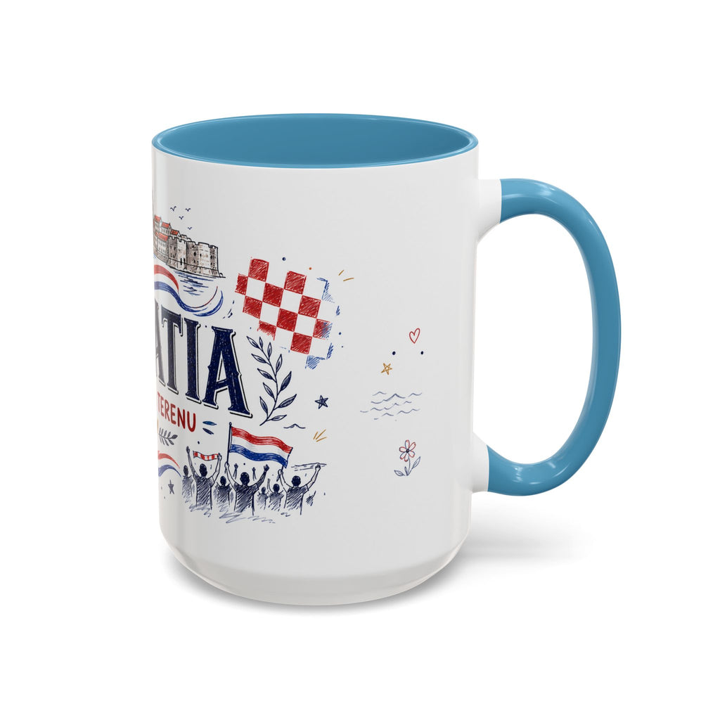 Croatia Soccer Coffee Mug | World Cup Fan Gift | Accent Color Ceramic 11oz 15oz Match Day Cup