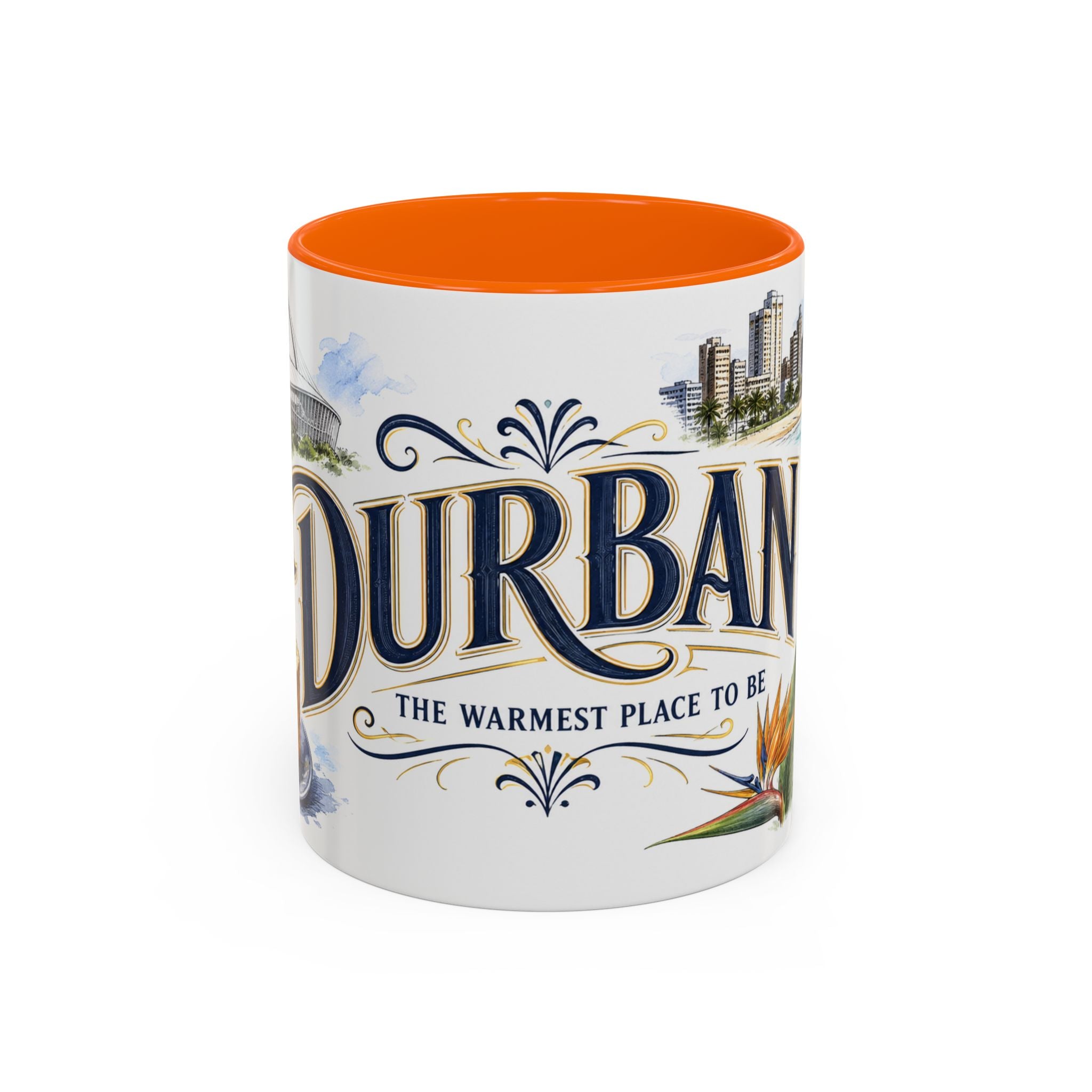 Durban Coffee Mug | South Africa Travel Souvenir | Vintage Illustrated City Gift | 11 oz 15 oz Accent Mug