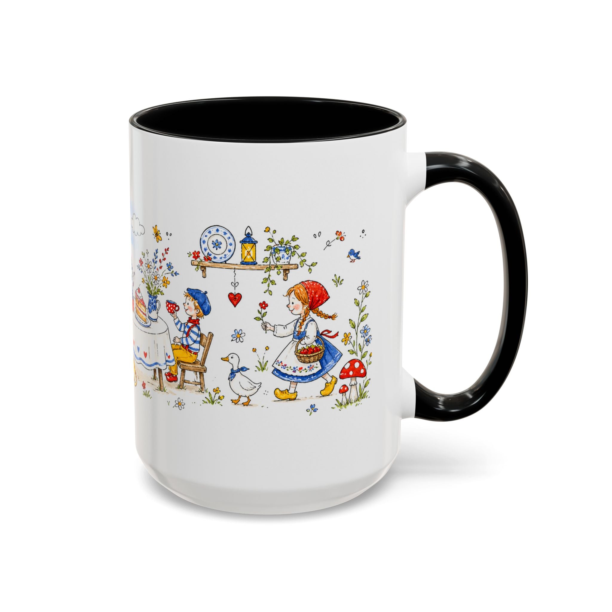 Storybook Cottage Breakfast Mug | Hand Painted Fairy Tale Accent Coffee Mug