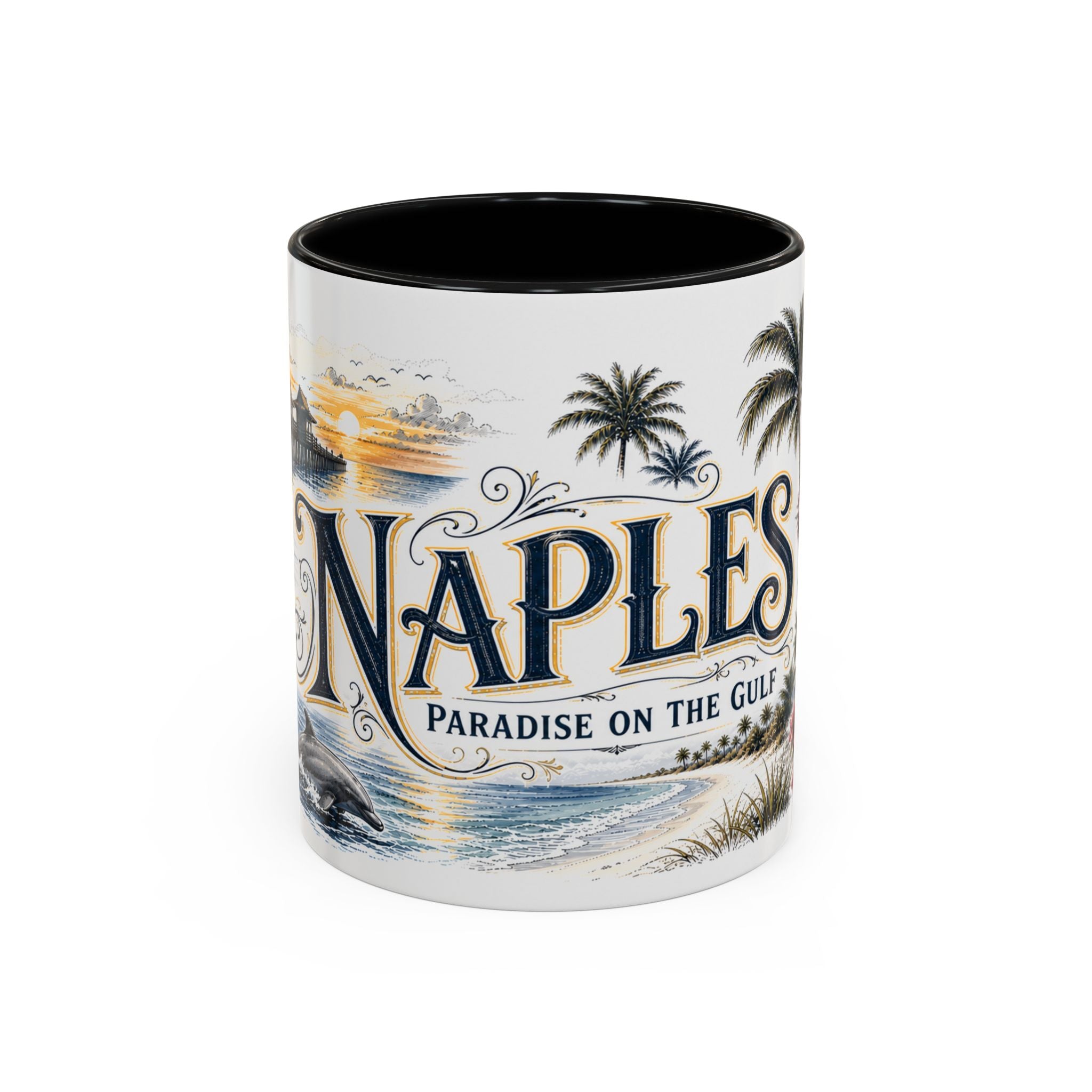 Naples Coffee Mug | United States Travel Souvenir | Vintage Illustrated City Gift | 11 oz 15 oz Accent Mug