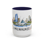 Milwaukee Illustrated Travel Mug | City Souvenir Accent Coffee Mug | 11oz 15oz Ceramic Cup