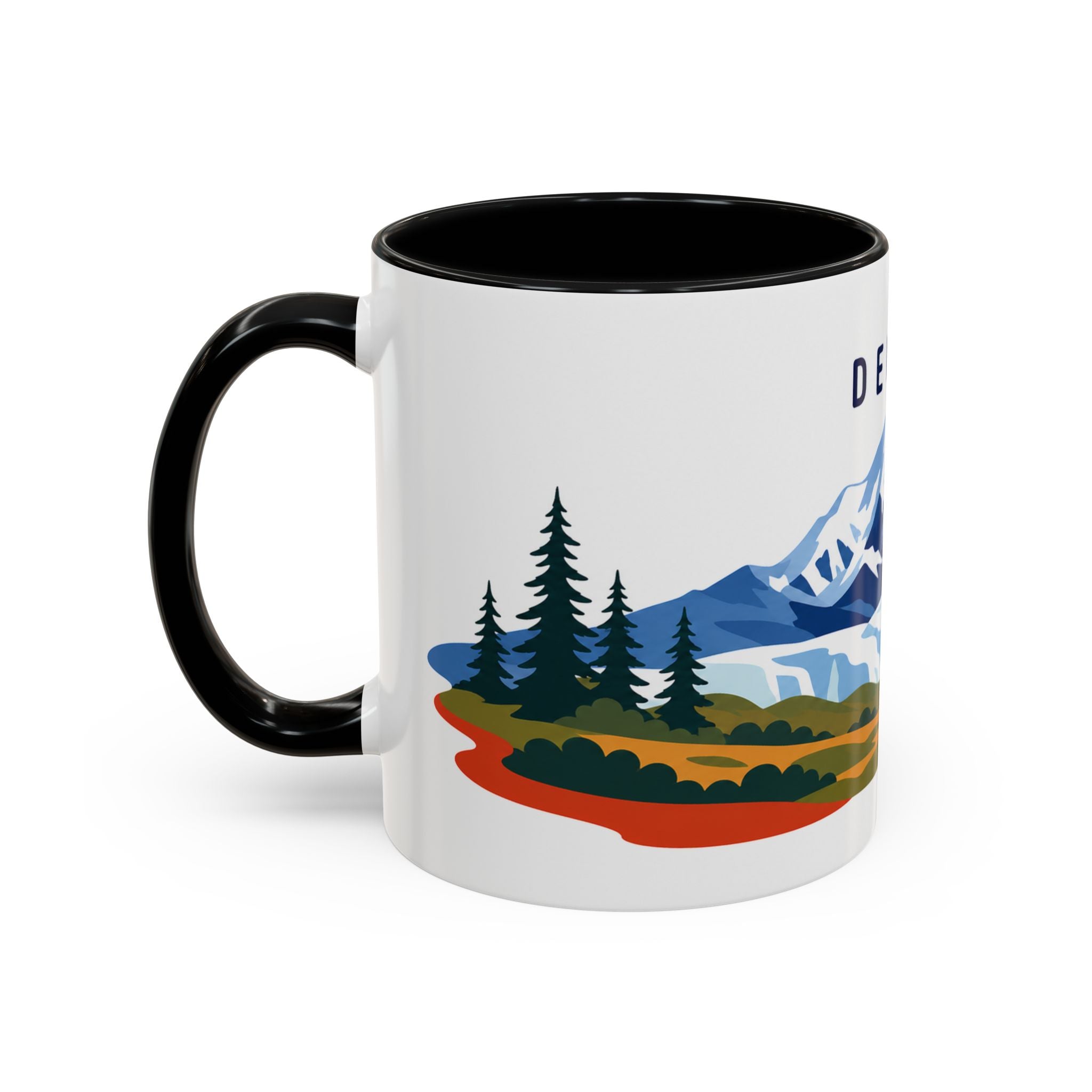 Denali Coffee Mug | Travel Destination Souvenir Gift | Accent Color Ceramic 11oz 15oz