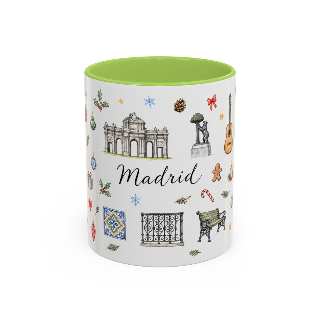 Madrid Christmas Mug | Watercolor City Souvenir, Travel Memories, Ceramic Coffee Cup