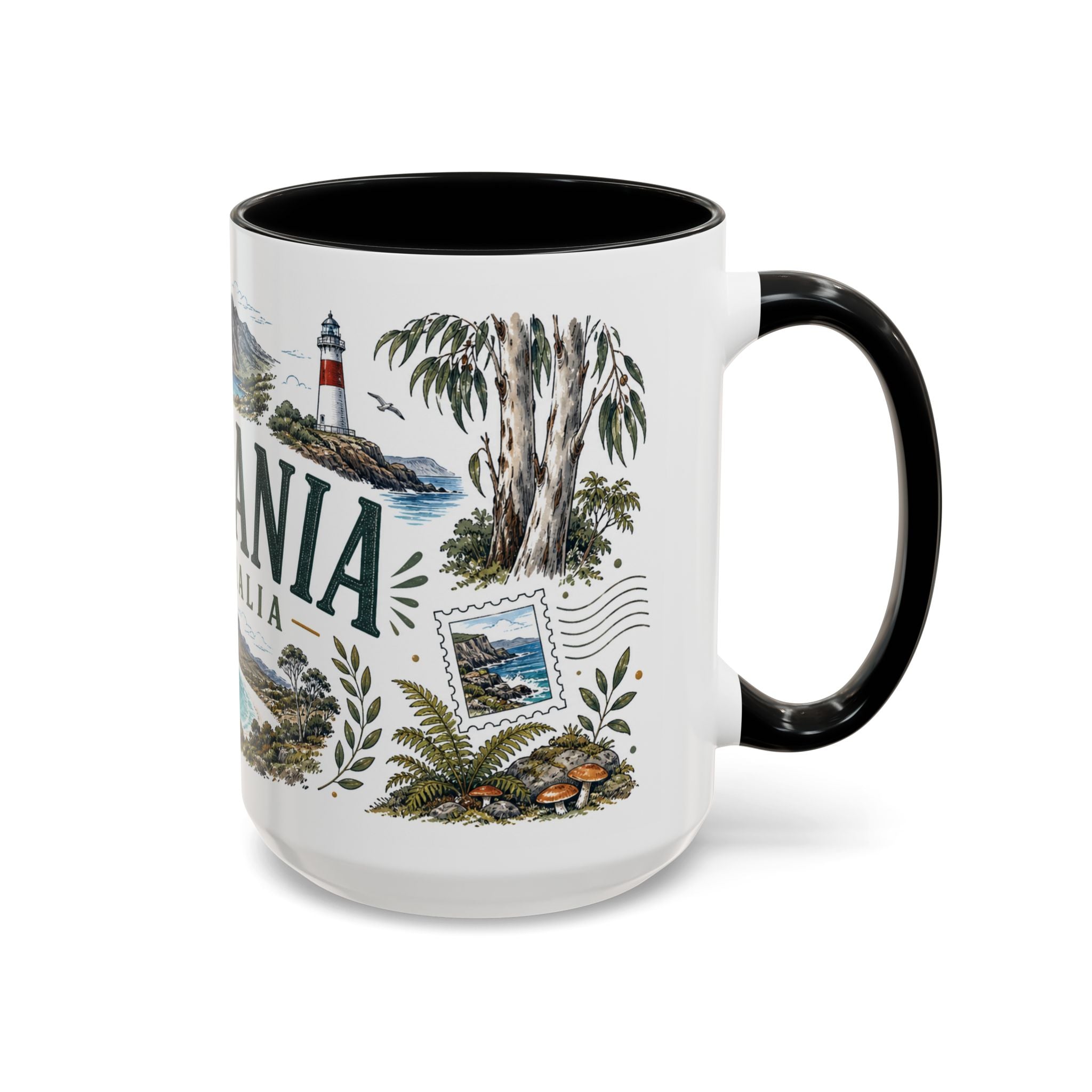 Tasmania Coffee Mug | Travel Destination Souvenir Gift | Accent Color Ceramic 11oz 15oz