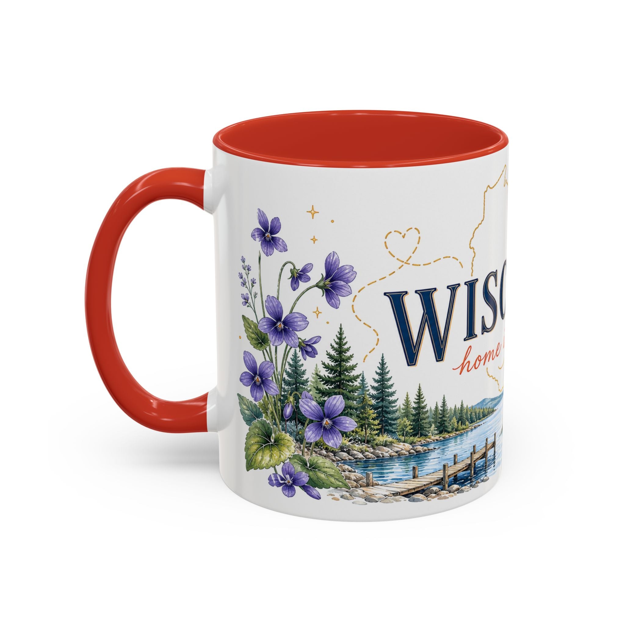 Wisconsin Home State Mug | Moving Away Gift | Long Distance Friendship Coffee Cup | 11oz 15oz Accent Mug