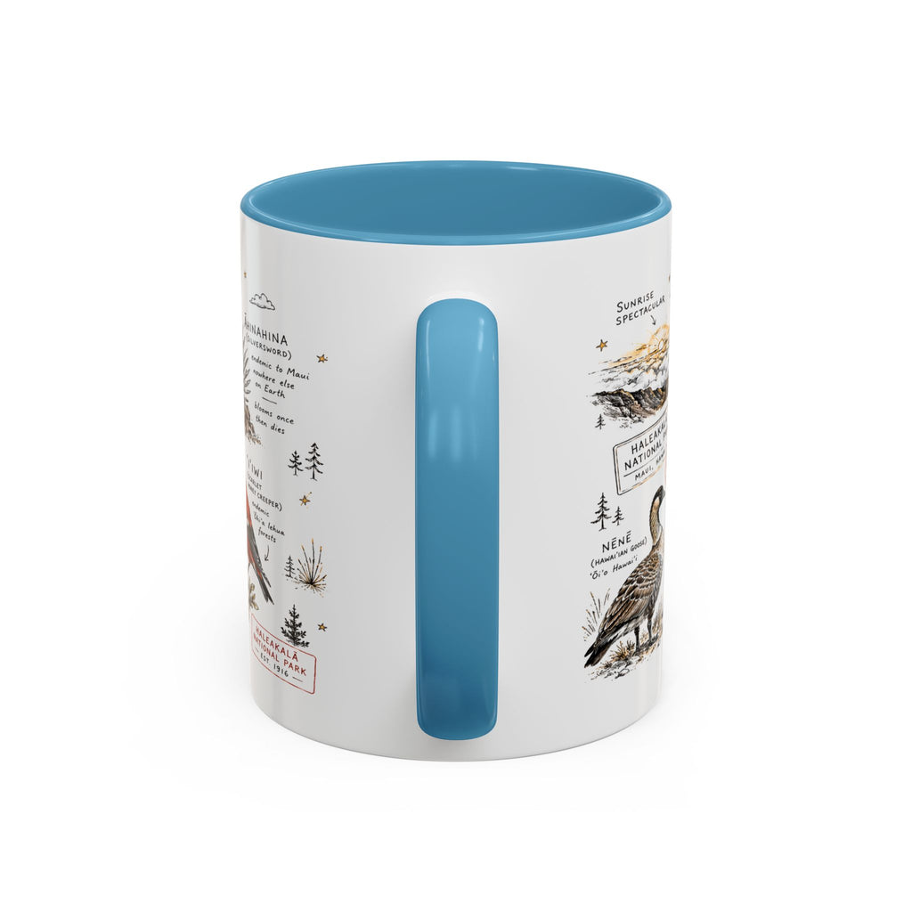 Haleakala National Park Coffee Mug | Hawaii Maui Sunrise Crater Gift | Accent Color Ceramic 11oz 15oz