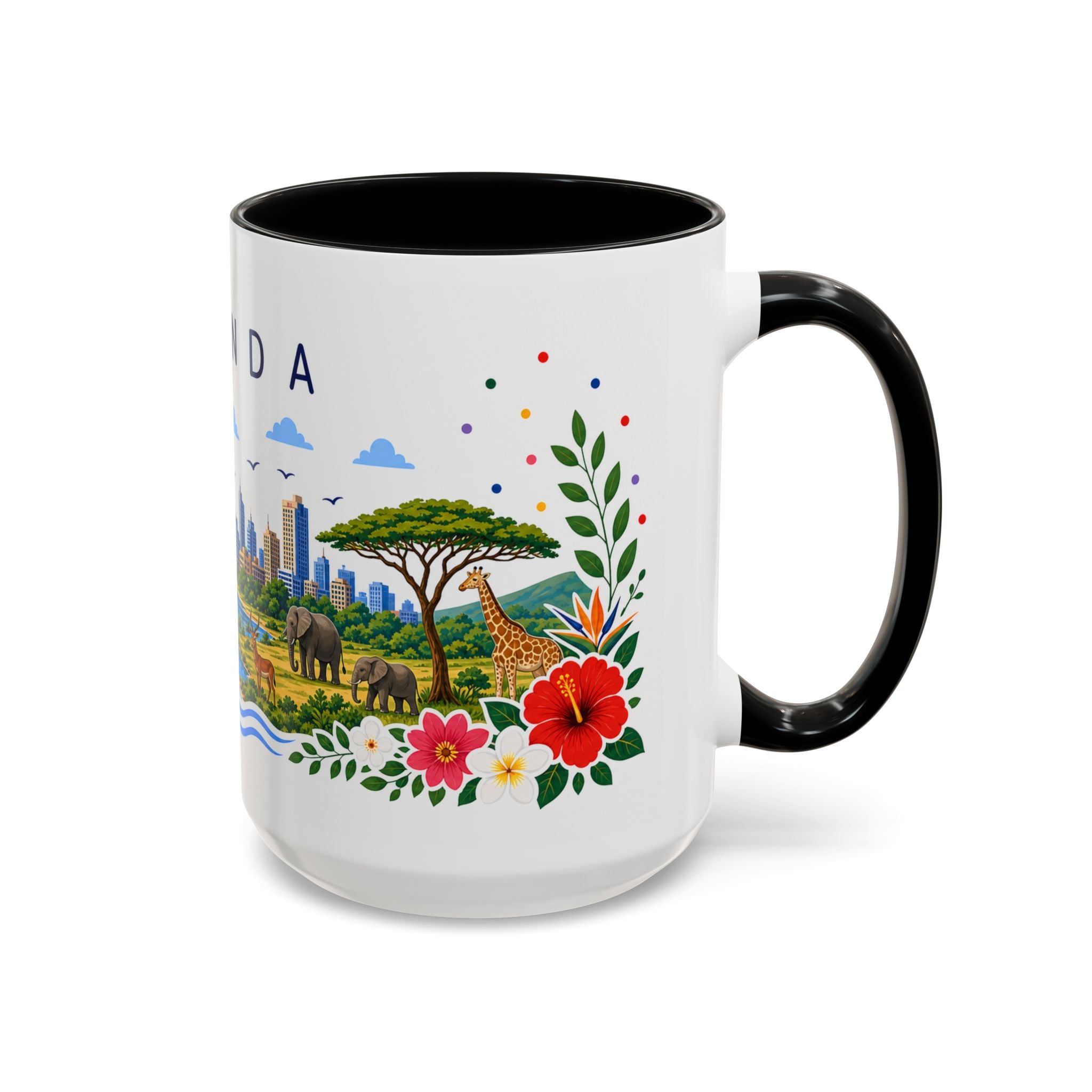 Uganda Coffee Mug | Travel Souvenir Accent Mug | Place Gift Ceramic Cup 11oz 15oz