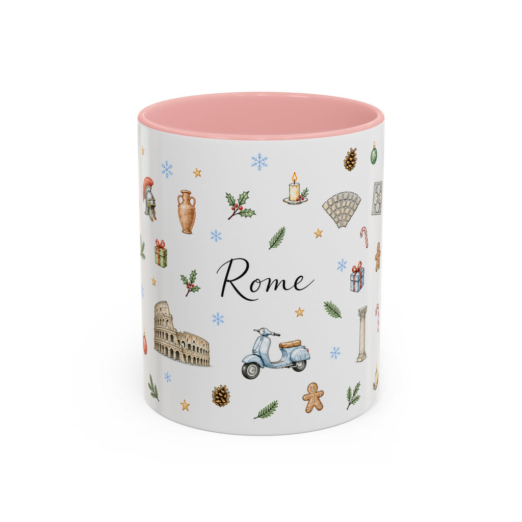 Rome Christmas Mug | Watercolor City Souvenir | Ceramic Coffee Cup