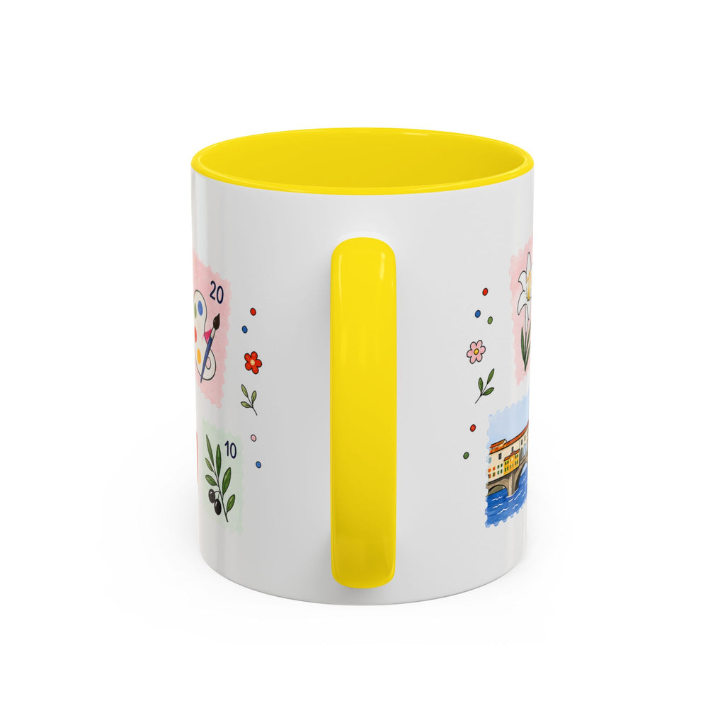 Florence Coffee Mug | Postage Stamp Collage Mug | Travel Souvenir Accent Cup 11oz 15oz