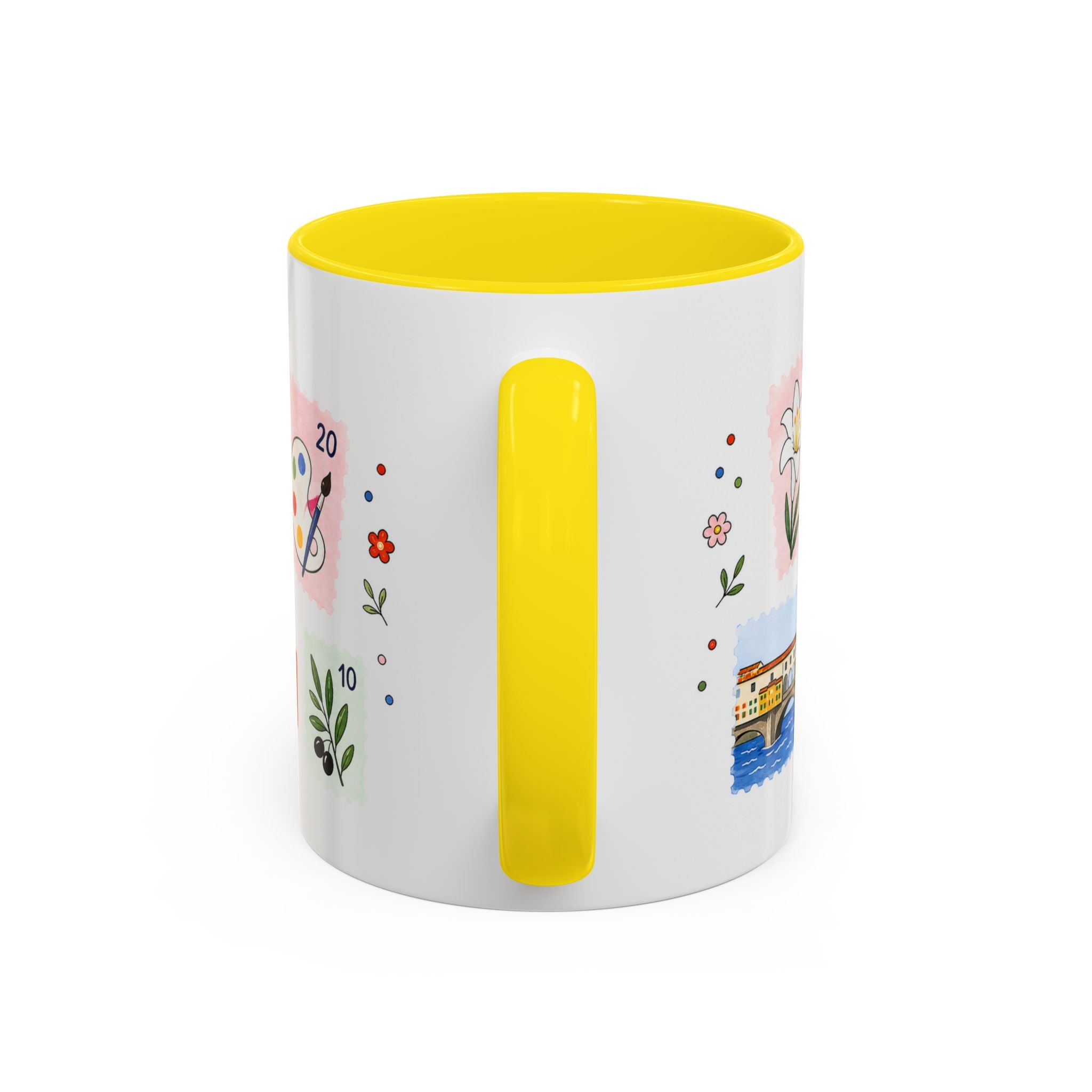 Florence Coffee Mug | Postage Stamp Collage Mug | Travel Souvenir Accent Cup 11oz 15oz