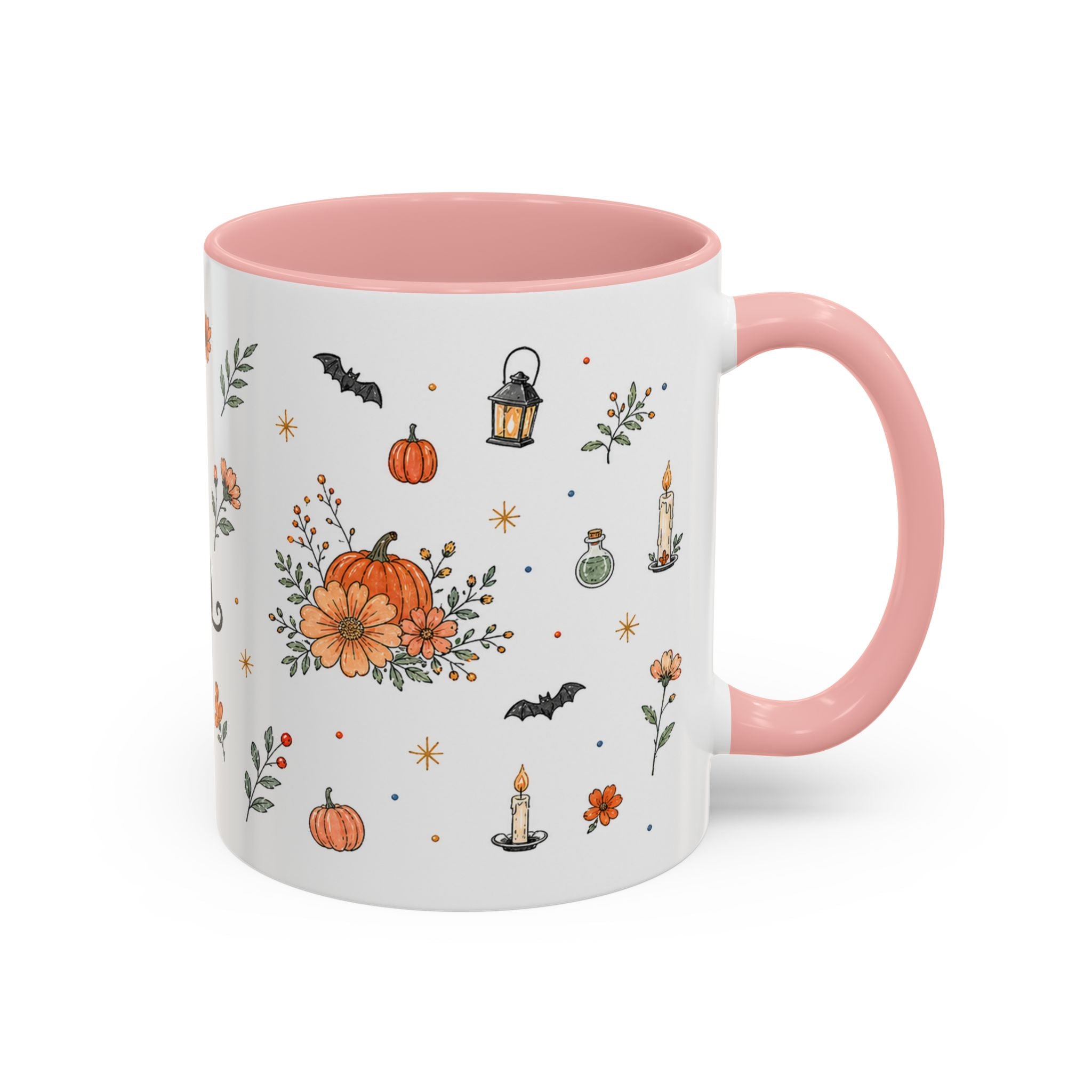 Black Cat Halloween Mug | Pumpkin Moon Watercolor Gift | Spooky Accent Cup 11oz 15oz
