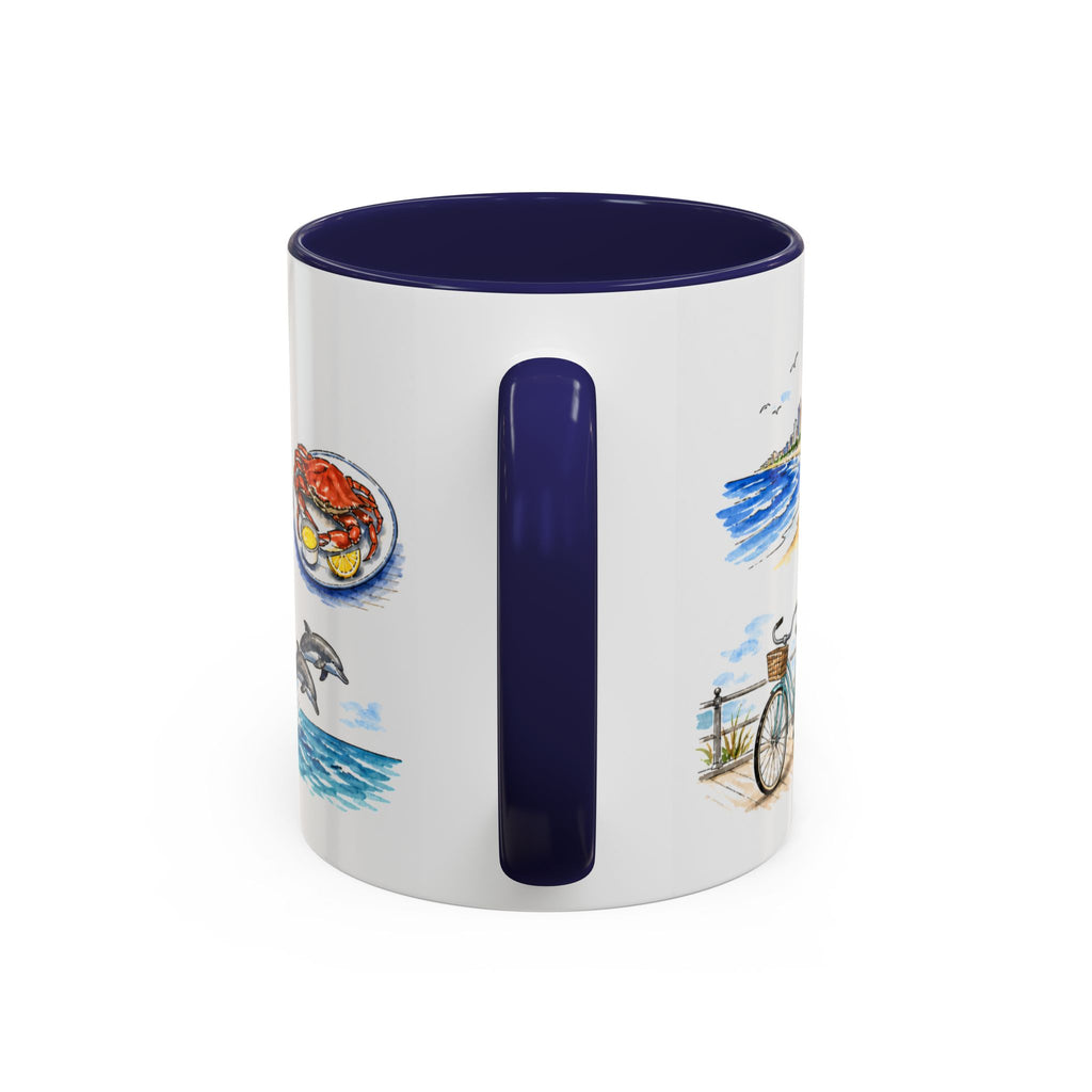Virginia Beach Illustrated Travel Mug | City Souvenir Accent Coffee Mug | 11oz 15oz Ceramic Cup