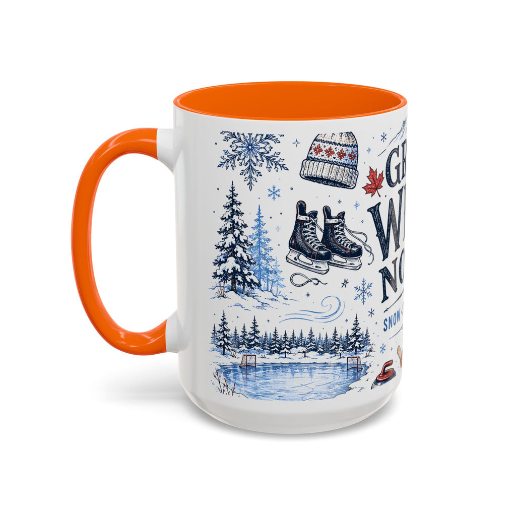 Great White North Coffee Mug | Canadian Pride Gift | Accent Color Ceramic 11oz 15oz
