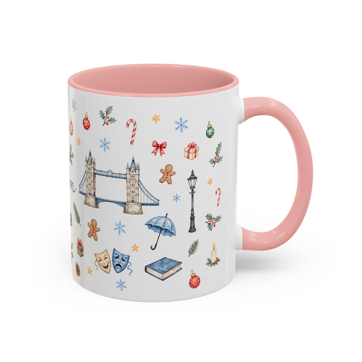 London Christmas Mug | Watercolor City Souvenir, Travel Memories, Ceramic Coffee Cup