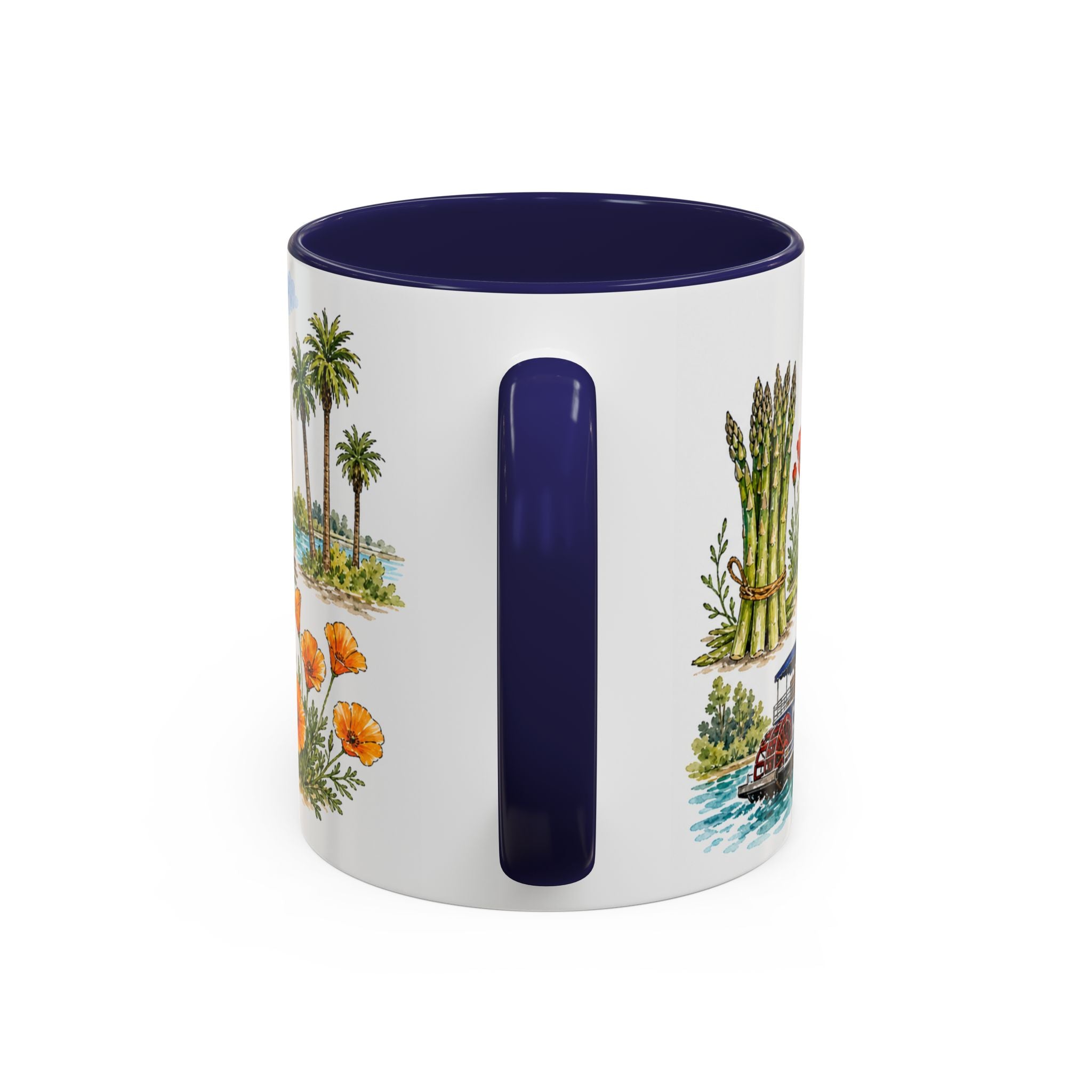 Stockton Illustrated Travel Mug | City Souvenir Accent Coffee Mug | 11oz 15oz Ceramic Cup