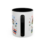Chiang Mai Coffee Mug | Postage Stamp Collage Mug | Travel Souvenir Accent Cup 11oz 15oz