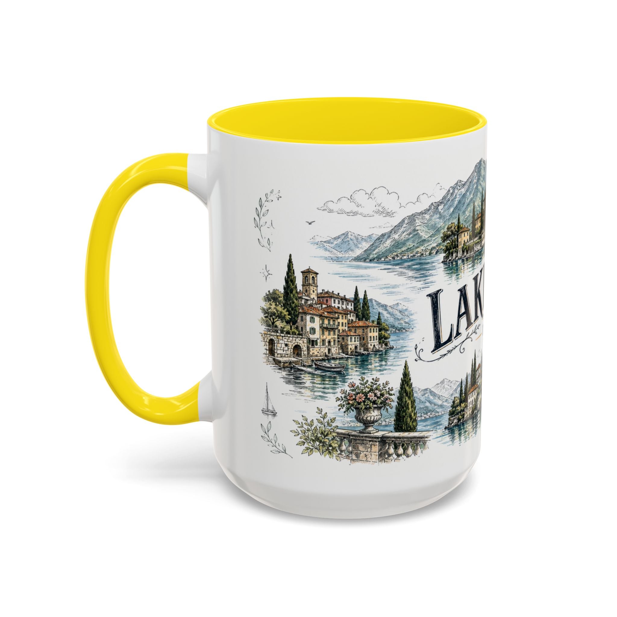 Lake Como Mug, Italy Travel Souvenir, Bucket List Gift, Accent Ceramic Coffee Mug 11oz 15oz