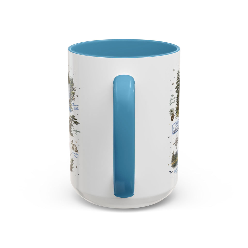Mount Rainier Coffee Mug | National Park Hiking Washington Gift | Accent Color Ceramic 11oz 15oz