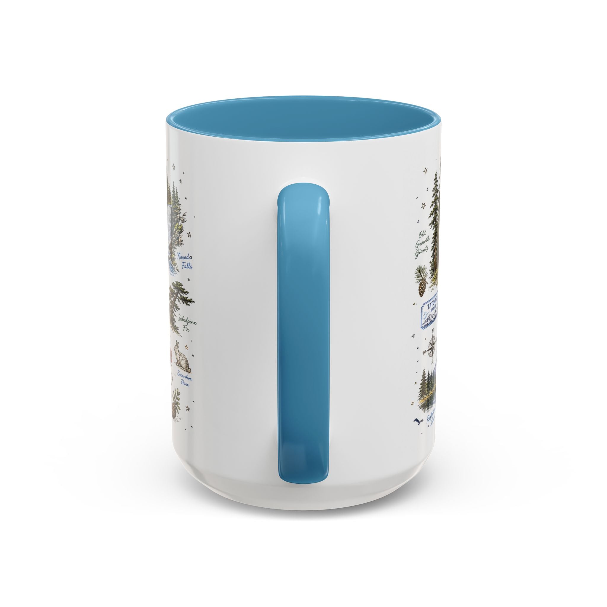 Mount Rainier Coffee Mug | National Park Hiking Washington Gift | Accent Color Ceramic 11oz 15oz