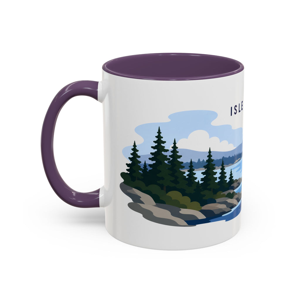 Isle Royale National Park Coffee Mug | Solid Color Block Park Souvenir | 11oz 15oz Accent Mug