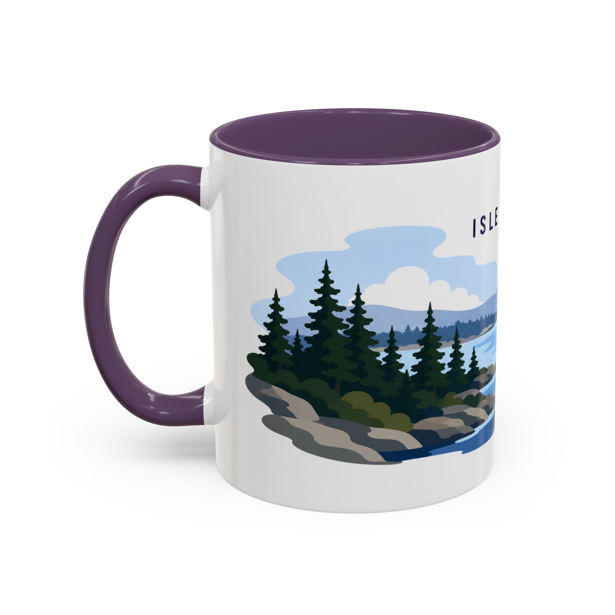 Isle Royale National Park Coffee Mug | Solid Color Block Park Souvenir | 11oz 15oz Accent Mug