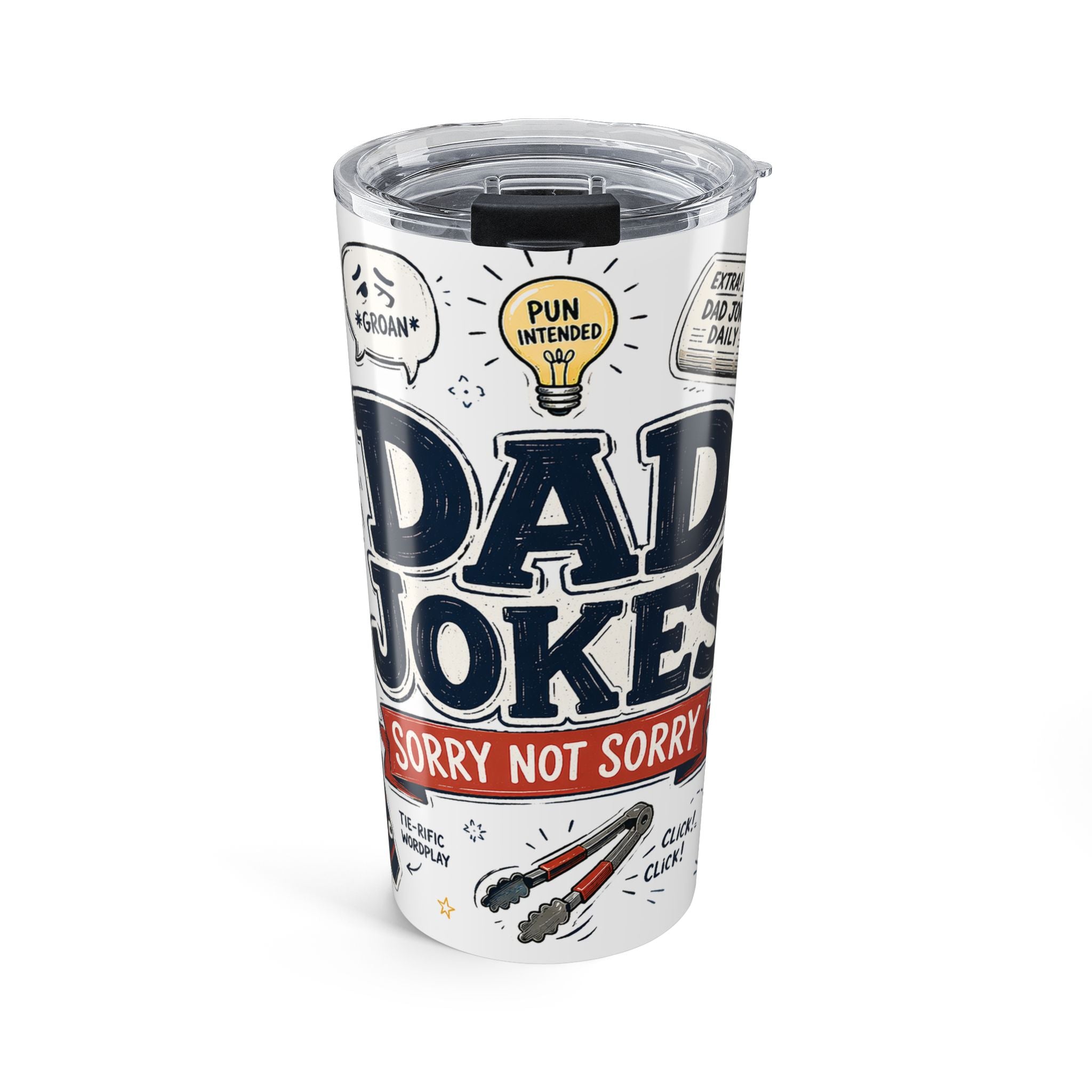 Dad Jokes Sorry Not Sorry 20oz Tumbler | Father's Day Gift for Dad | Insulated Stainless Steel Travel Cup