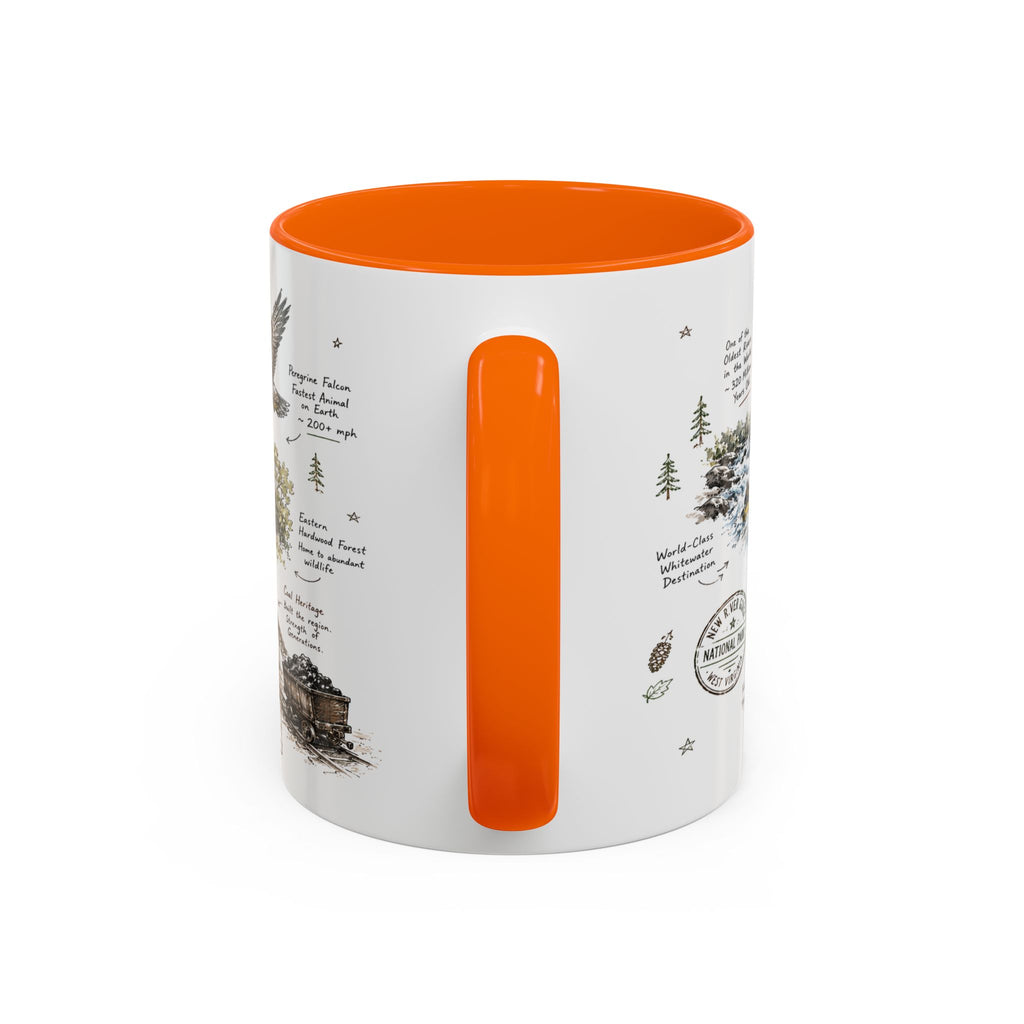 New River Gorge National Park Coffee Mug | West Virginia River Canyon Climbing Gift | Accent Color Ceramic 11oz 15oz