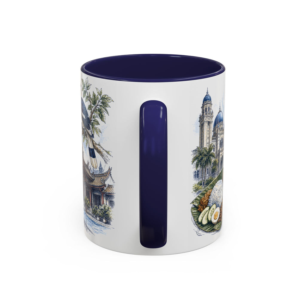 Johor Bahru Coffee Mug | Malaysia Travel Souvenir | Vintage Illustrated City Gift | 11 oz 15 oz Accent Mug