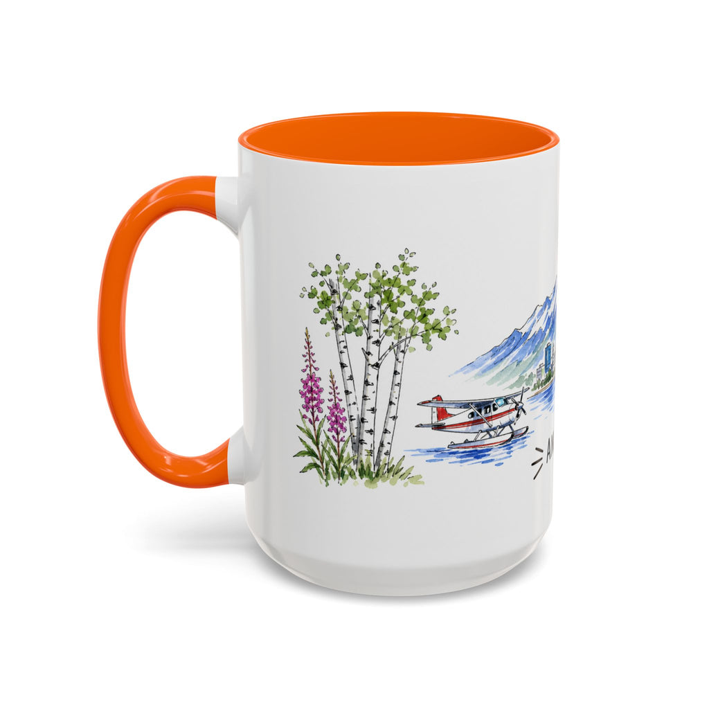 Anchorage Illustrated Travel Mug | City Souvenir Accent Coffee Mug | 11oz 15oz Ceramic Cup
