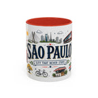Sao Paulo Coffee Mug | Brazil Souvenir Travel Gift | Accent Color Ceramic 11oz 15oz