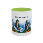 Zhangjiajie Coffee Mug | Travel Destination Souvenir Gift | Accent Color Ceramic 11oz 15oz