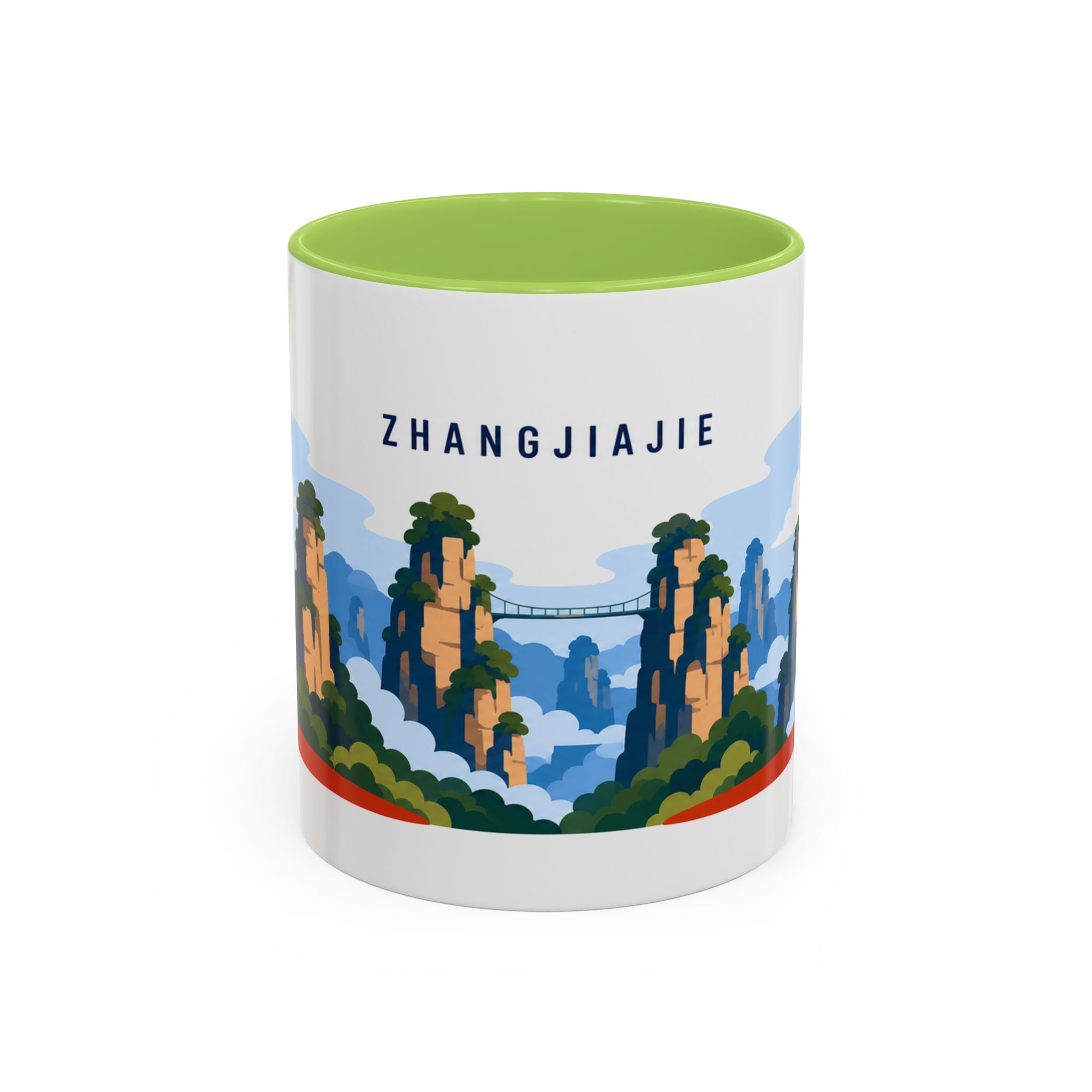 Zhangjiajie Coffee Mug | Travel Destination Souvenir Gift | Accent Color Ceramic 11oz 15oz