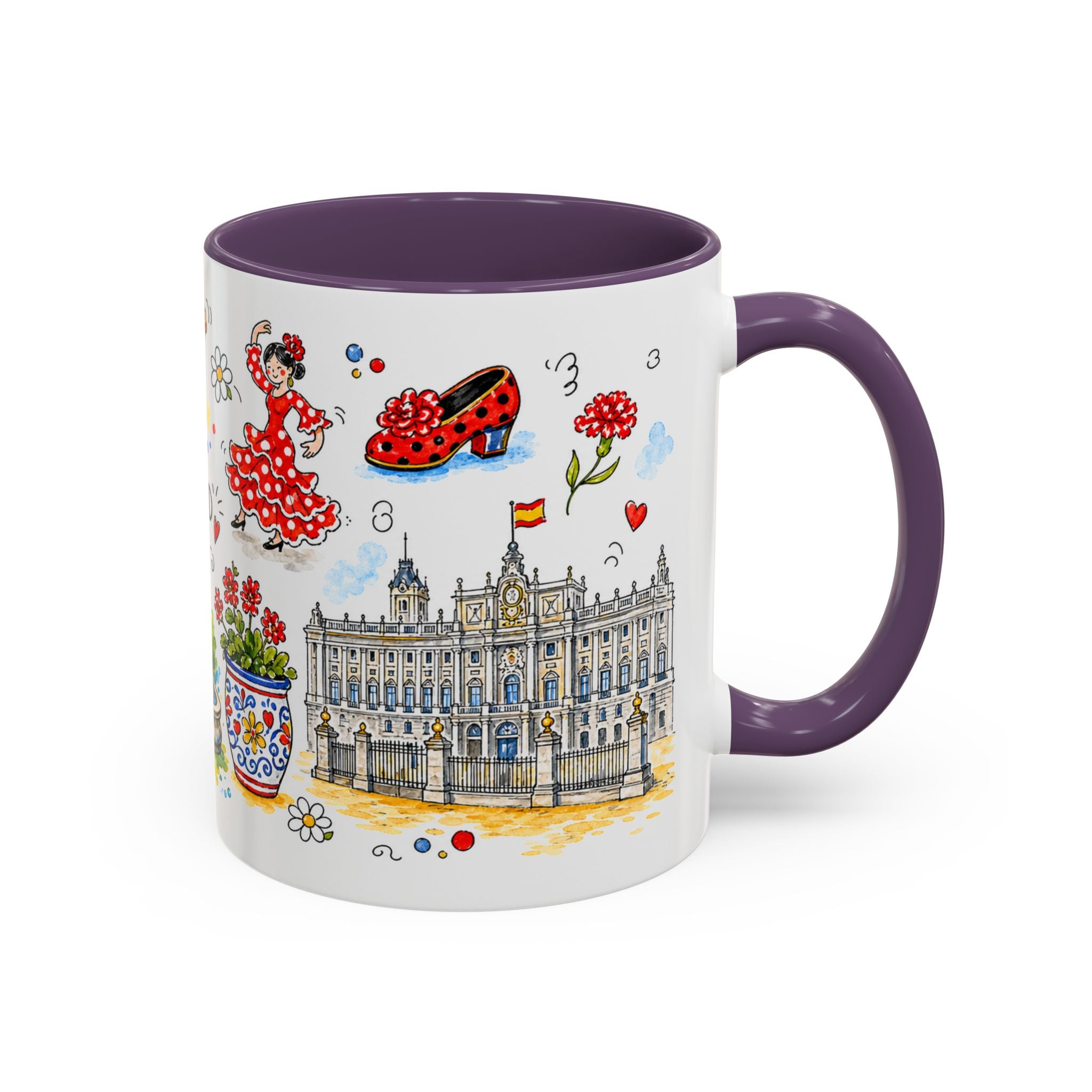 Madrid Travel Mug | European City Souvenir Accent Coffee Mug | 11oz 15oz Ceramic Cup