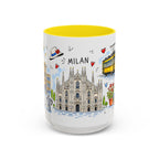Milan Travel Mug | European City Souvenir Accent Coffee Mug | 11oz 15oz Ceramic Cup