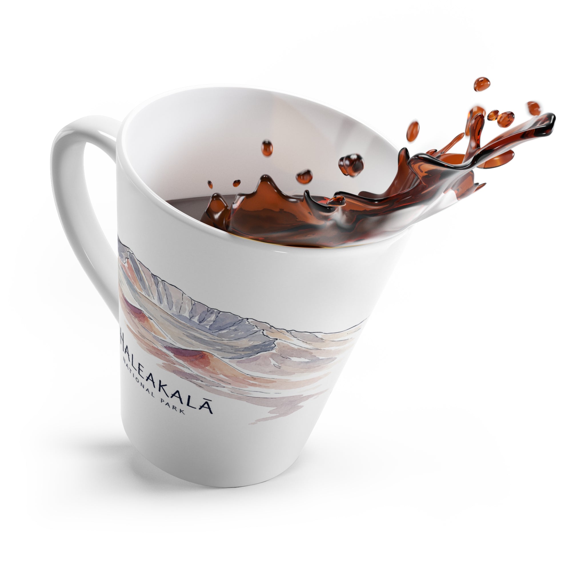 Haleakalā National Park Latte Mug | Pastel Watercolor Nature Coffee Cup | 12 oz Travel Souvenir Gift