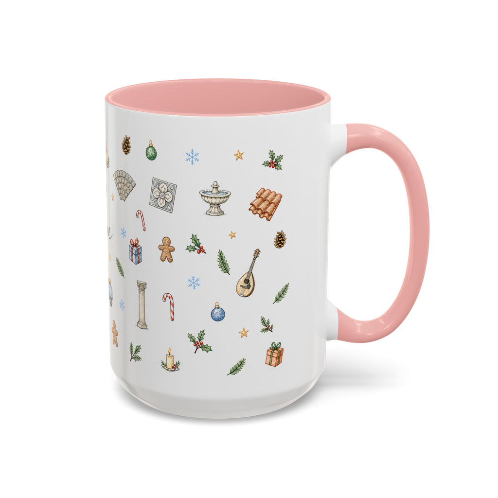 Rome Christmas Mug | Watercolor City Souvenir | Ceramic Coffee Cup