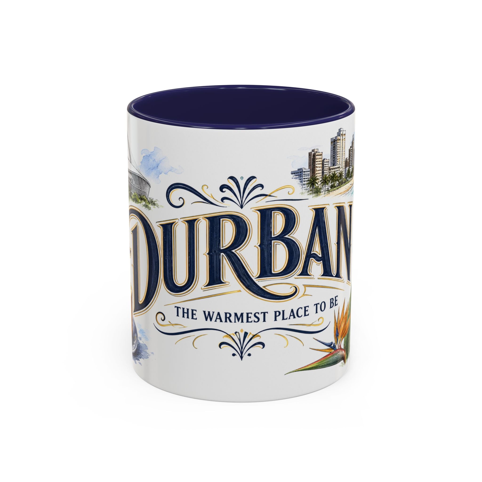 Durban Coffee Mug | South Africa Travel Souvenir | Vintage Illustrated City Gift | 11 oz 15 oz Accent Mug