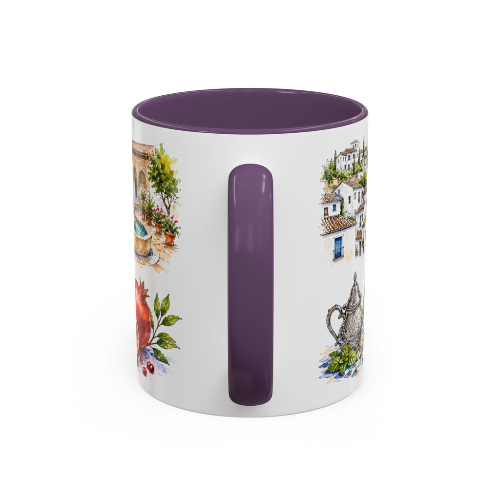 Granada Illustrated Travel Mug | City Souvenir Accent Coffee Mug | 11oz 15oz Ceramic Cup