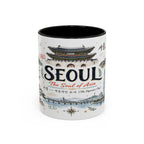 Seoul Coffee Mug | Korea Souvenir Travel Gift | Accent Color Ceramic 11oz 15oz