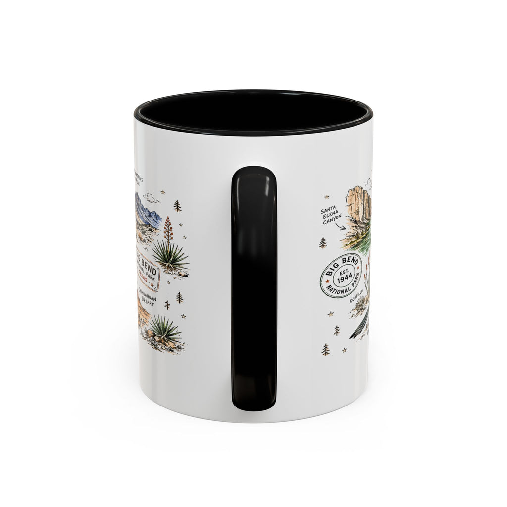 Big Bend National Park Coffee Mug | Texas Desert River Canyon Hiking Gift | Accent Color Ceramic 11oz 15oz