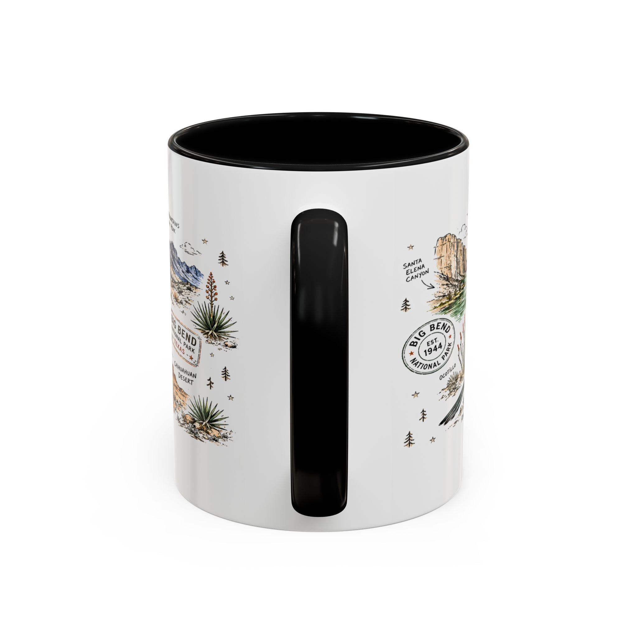 Big Bend National Park Coffee Mug | Texas Desert River Canyon Hiking Gift | Accent Color Ceramic 11oz 15oz